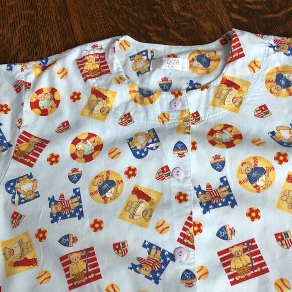 Ni-Q-Ta Light Blue With Sporty Bears Shirt and Shorts Pajama Set Size M - Picture 6 of 16